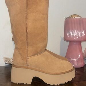 UGG Tan Suede Platform Boots